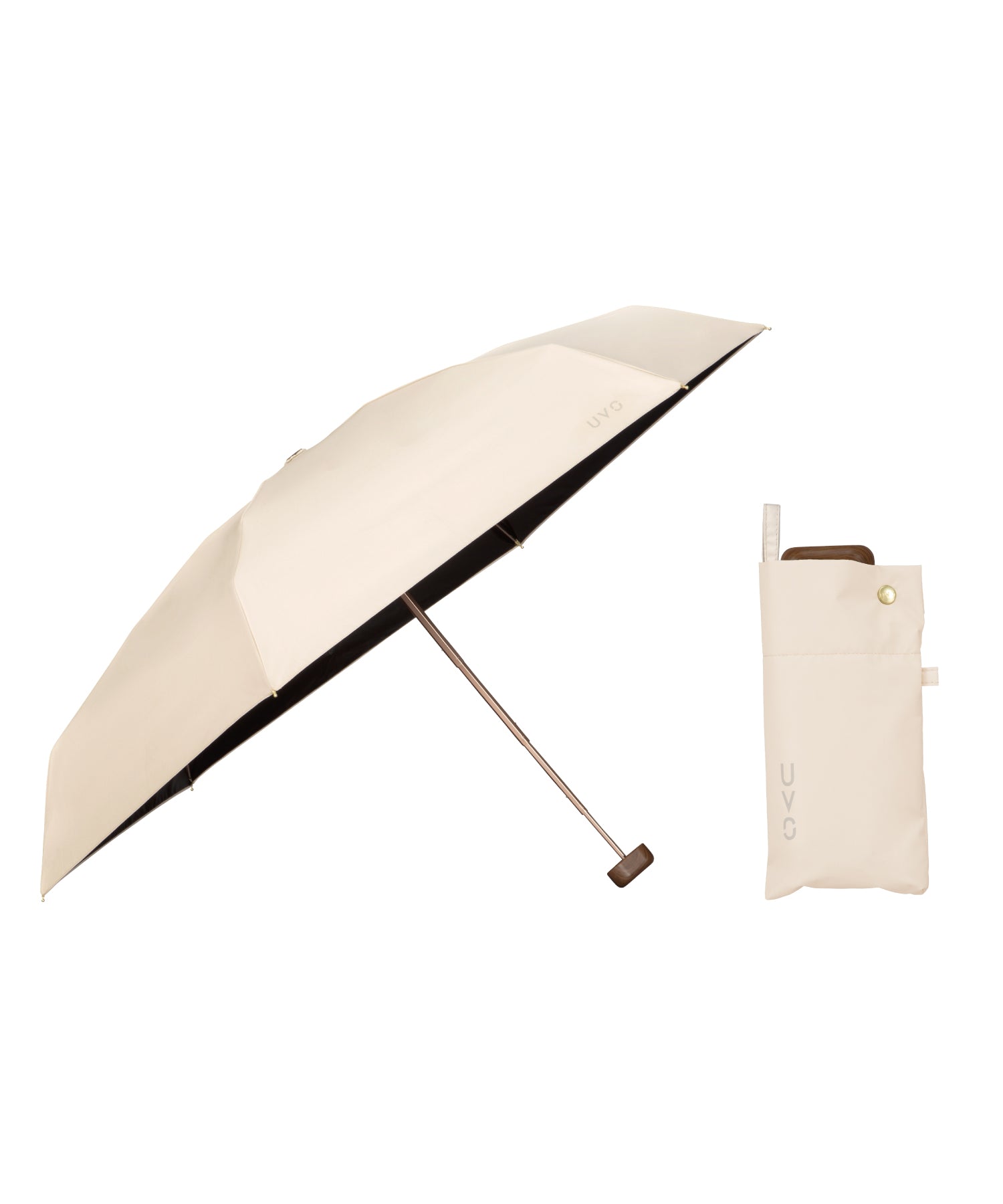 【Wpc.公式】最強の日傘 UVO(ウーボ) 5段 53cm 大きい 完全遮光 遮熱 UVカット100% 晴雨兼用 コンパクト 大きめ レディース 折りたたみ傘 折り畳み傘(ベージュ) ベージュ