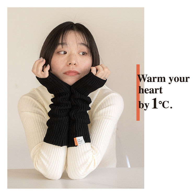 【Wpc.公式】アームカバー ONDOO リブニットウォームアームカバー (ピンク) ピンク