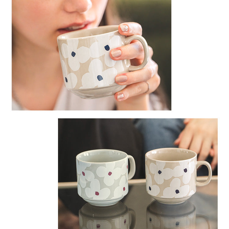 【Wpc.官方】堆疊馬克杯 可重疊收納 雙杯 圖案 微波爐可用 洗碗機可用【不接受退貨商品】