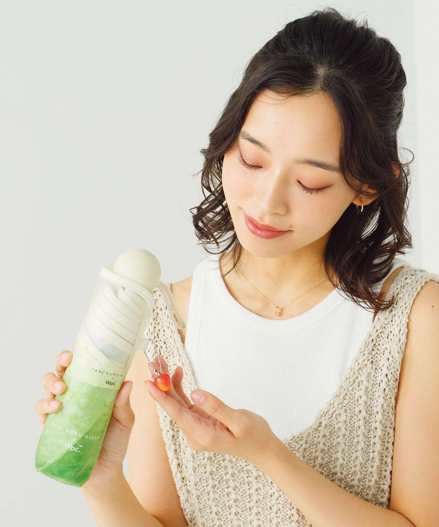 【Wpc.官方】塑膠傘 旅行咖啡×Wpc. 奶油蘇打傘 迷你 50cm 女士 摺疊傘