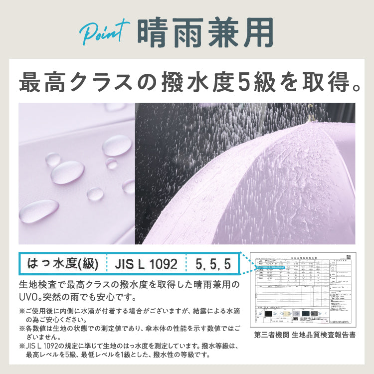 【Wpc.公式】最強の日傘 UVO(ウーボ)2段折 切り継ぎ ミニ 50cm 完全遮光 UVカット100% 遮熱 晴雨兼用 2WAY レディース 折りたたみ傘 折り畳み傘(ピンク×オフ) ピンク×オフ