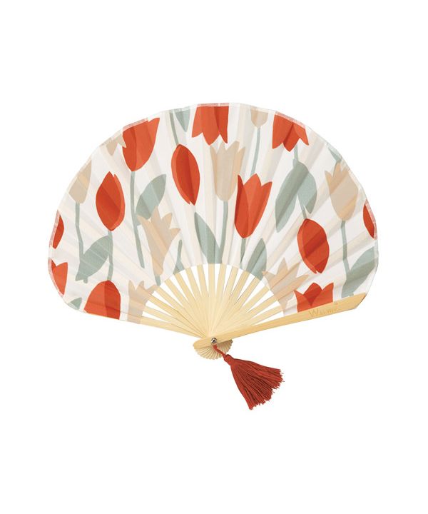 【Wpc.公式】ギフトボックス入り扇子 おしゃれ 可愛い 北欧柄 レディース 女性 ギフト プレゼント おしゃれ 可愛い 女性 (ブルーミングチューリップレッド) ブルーミングチューリップレッド