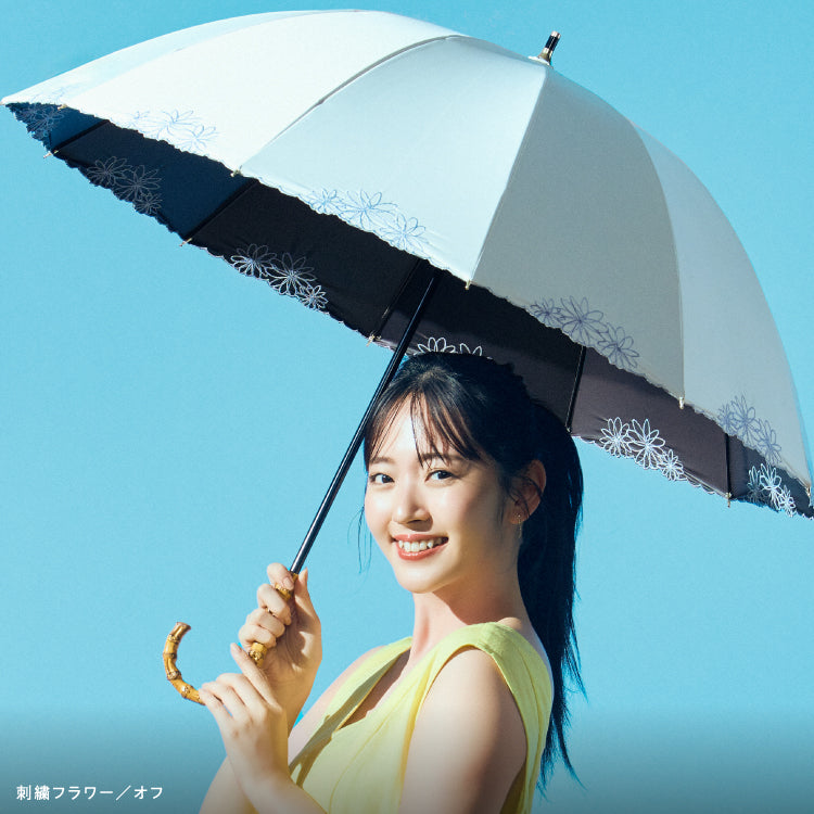 【Wpc.官方】最強的陽傘 UVO 12根骨 蕾絲 親骨55cm 大型 耐風 完全遮光 遮熱 晴雨兩用 UV切割100% 抗風 女士 大型 時尚 雨傘 長傘