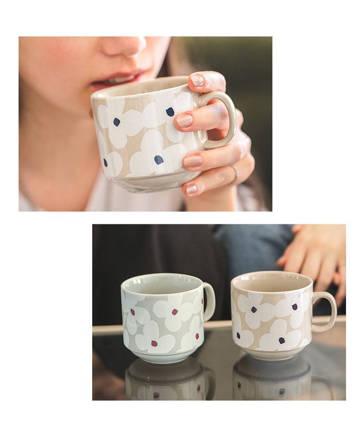 【Wpc.公式】スタッキングマグカップ 重ねて収納可能 電子レンジOK 食洗機OK 北欧柄 可愛い おしゃれ ギフト プレゼント