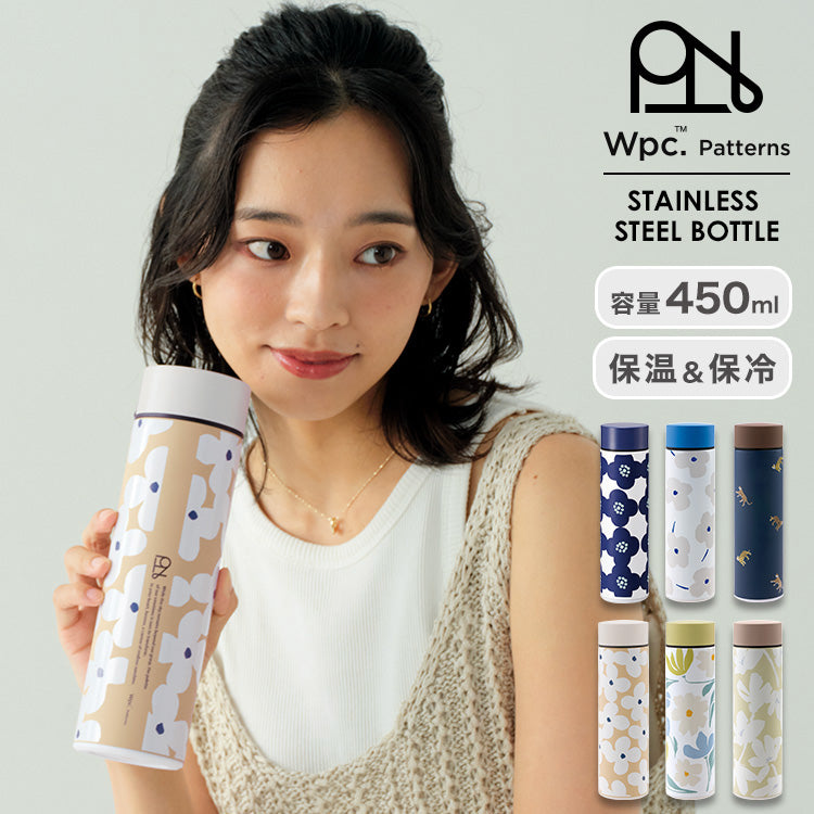 【Wpc.公式】ステンレスボトル 450ml 保温 保冷 水筒 おしゃれ 可愛い 北欧 レディース 女性 通勤 通学 ギフト プレゼント【返品不可商品】 (花と鳥ブルー) 花と鳥ブルー
