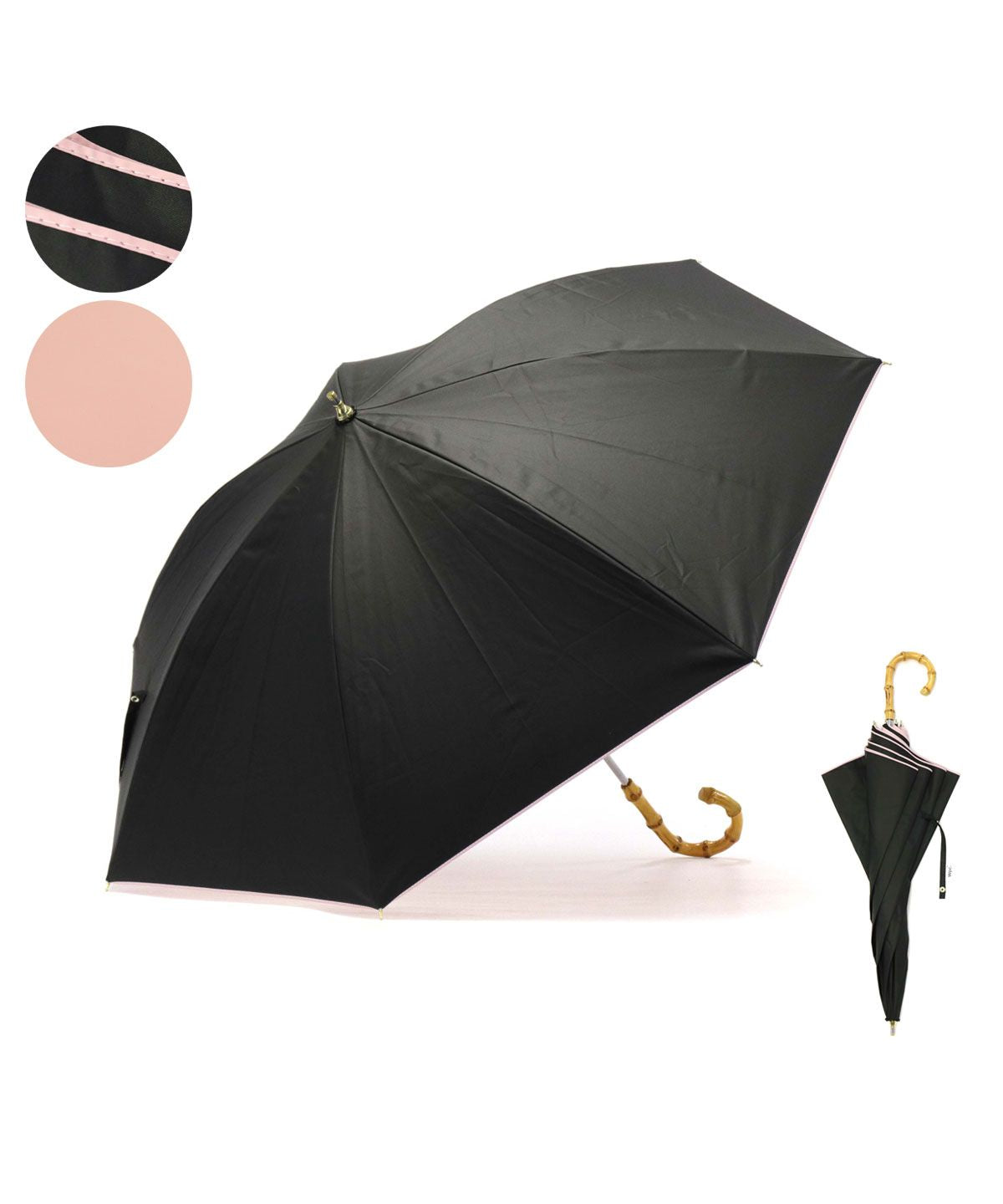 ダブリュピーシー Wpc. Wpc. 傘 ダブリュピーシー ワールドパーティー Wpc 日傘 長傘 晴雨兼用 50cm 完全遮光 遮熱 手開き 手動 遮光インサイドカラー 81-12973 81ー11949 (ブラック) ブラック