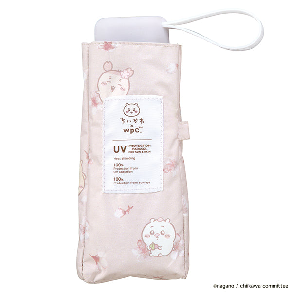 【Wpc.公式】日傘 遮光 ちいかわ お花見 ミニ 完全遮光 遮熱 晴雨兼用 レディース 折りたたみ傘 (ピンク) ピンク