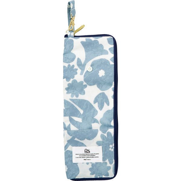 【Wpc.公式】アンブレラケース 折りたたみ 傘ケース 傘入れ 傘袋 フック付き ペットボトルホルダー (花と鳥ブルー) 花と鳥ブルー