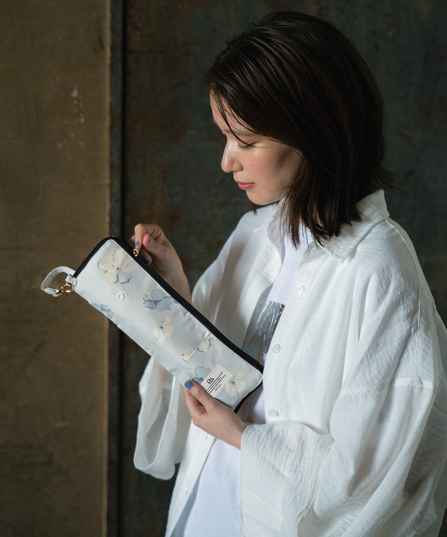 【Wpc.公式】レイングッズ アンブレラケース 折りたたみ 傘ケース 傘入れ 傘袋 フック付き ペットボトルホルダー (クリーミーフラワーブルー) クリーミーフラワーブルー