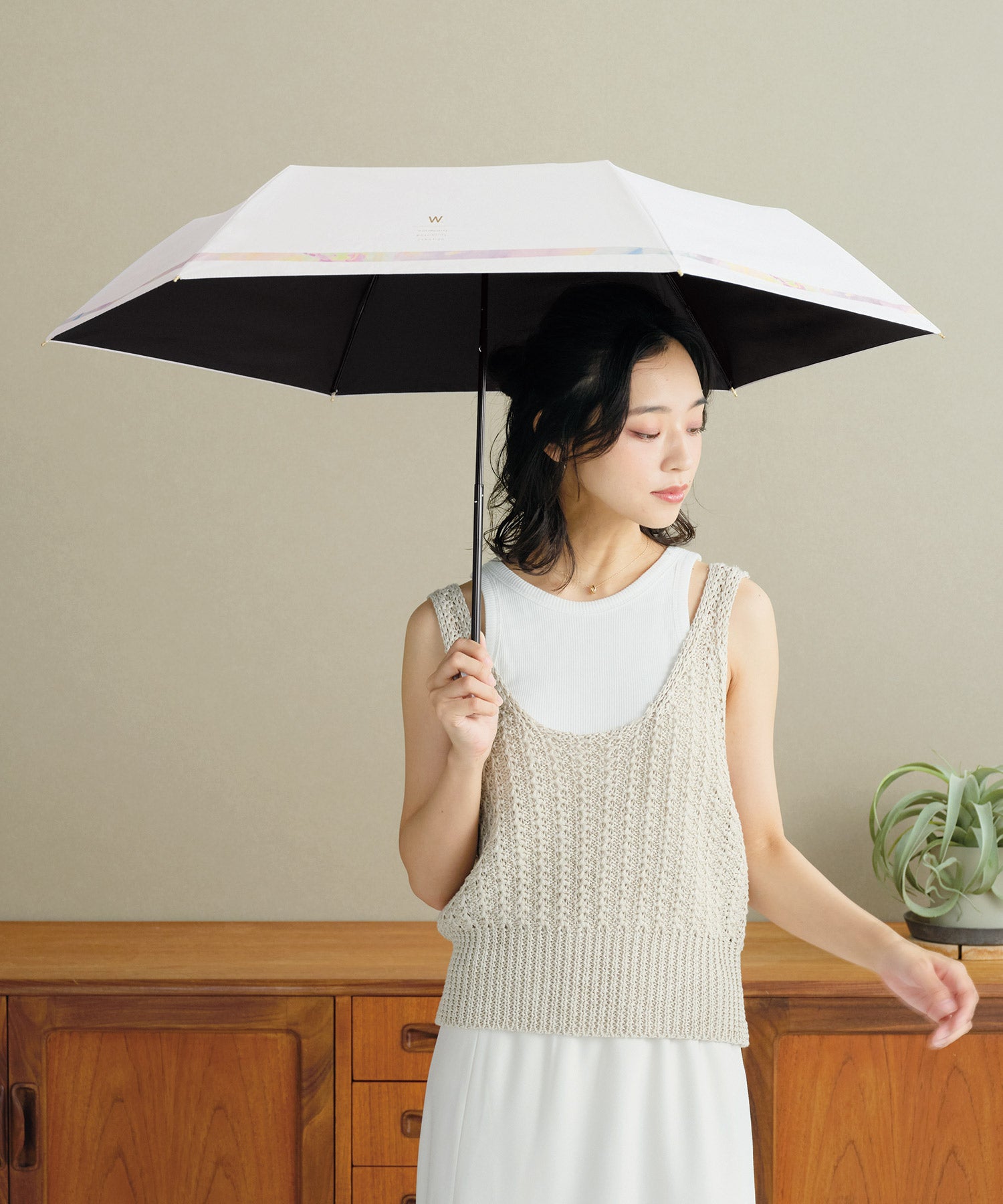 【Wpc.官方】日傘 遮光ニュアンス線 小型 完全遮光 遮熱 晴雨兩用 女士 摺疊傘