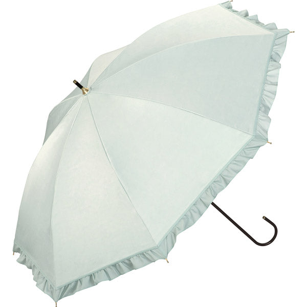 【Wpc.公式】日傘 遮光クラシックフリル 完全遮光 遮熱 UVカット 晴雨兼用 レディース 長傘 (ミント) ミント