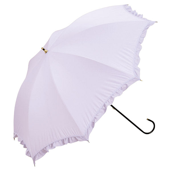 【Wpc.公式】日傘 遮光クラシックフリル 完全遮光 遮熱 UVカット 晴雨兼用 レディース 長傘 (ラベンダー) ラベンダー
