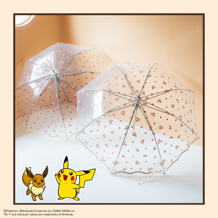 【Wpc.官方】塑膠傘 寶可夢 一起在一起就幸福 61cm 跳傘 大型 長傘 傘