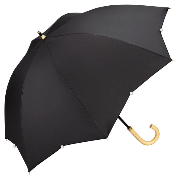 【Wpc.公式】日傘 遮光ドームパラソル パール 大きい 完全遮光 遮熱 晴雨兼用 レディース 長傘 (ブラック) ブラック