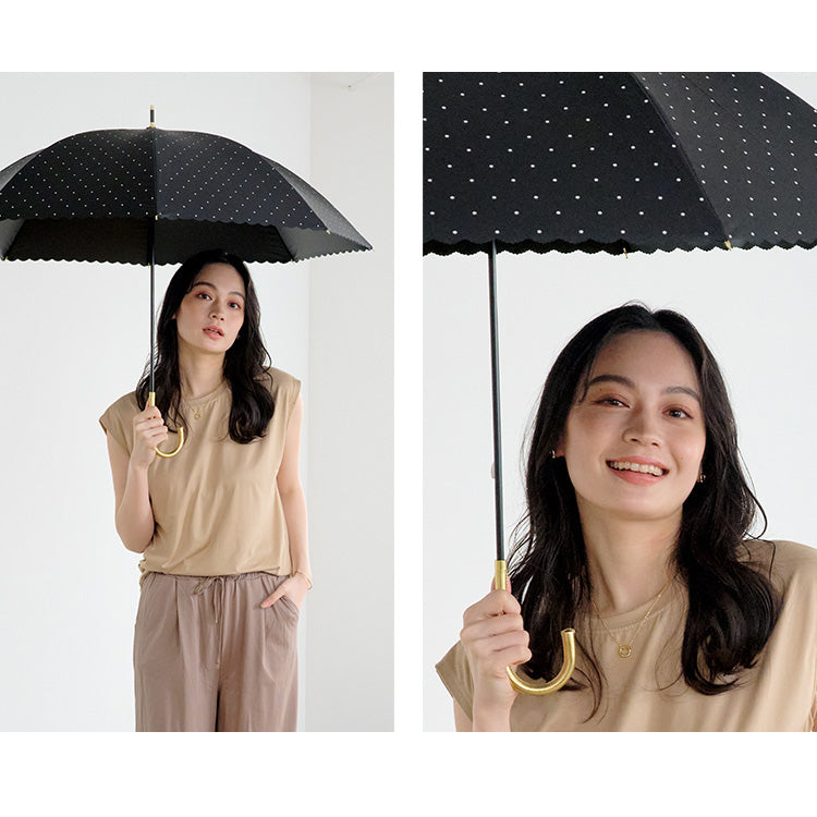 【Wpc.官方】日傘 遮光點花點 大型 完全遮光 遮熱 晴雨兩用 女士 長傘