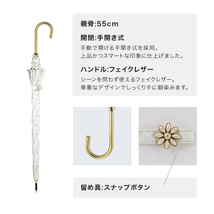 【Wpc.官方】日傘 遮光點花點 大型 完全遮光 遮熱 晴雨兩用 女士 長傘