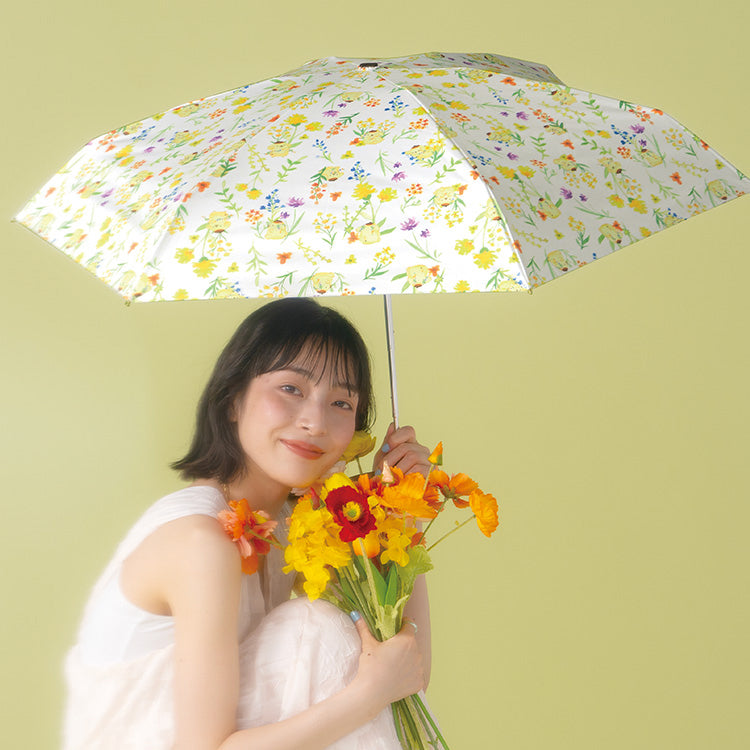 【Wpc.官方】陽傘 三麗鷗角色×Wpc. 遮光水彩花卉迷你 完全遮光 遮熱 晴雨兼用