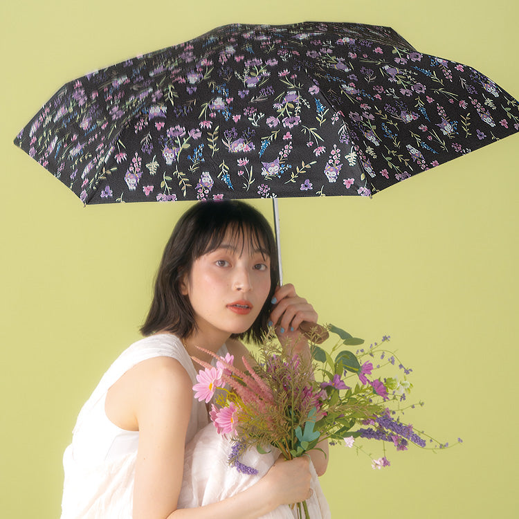 【Wpc.官方】陽傘 三麗鷗角色×Wpc. 遮光水彩花卉迷你 完全遮光 遮熱 晴雨兼用