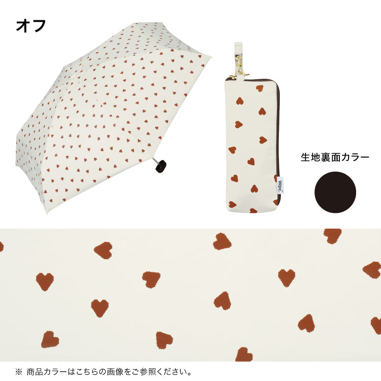 【Wpc.官方】日傘 遮光 jaggy heart mini 完全遮光 遮熱 晴雨兼用 女士 折疊傘