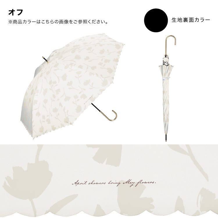 【Wpc.官方】日傘 遮光花影 55cm 大型 完全遮光 遮熱 晴雨兩用 女士長傘