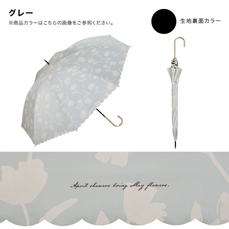 【Wpc.官方】日傘 遮光花影 55cm 大型 完全遮光 遮熱 晴雨兩用 女士長傘