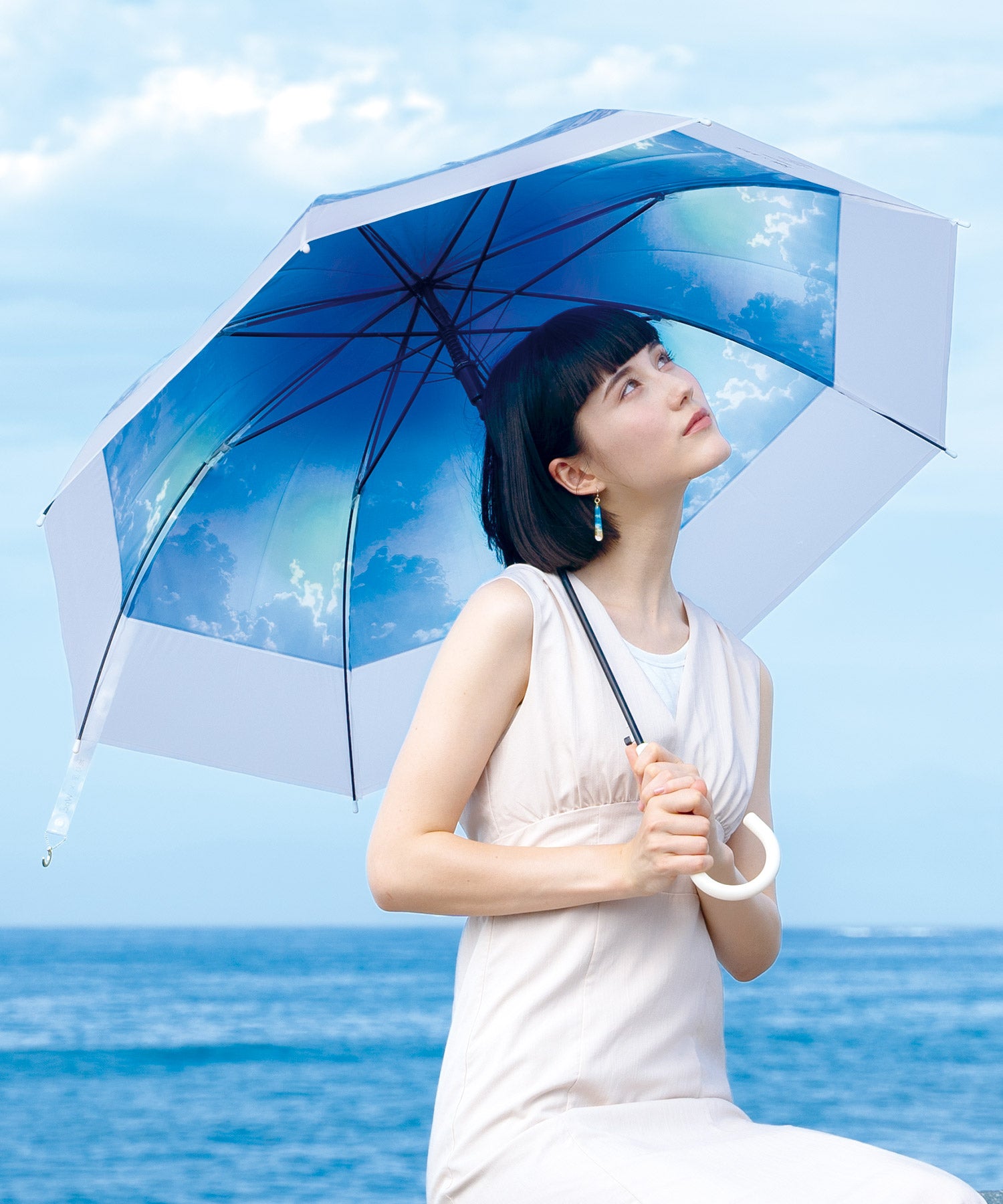 【Wpc.官方】塑膠傘 地球屋×Wpc.天空藍雨傘 60cm 大型 跳傘 女士傘