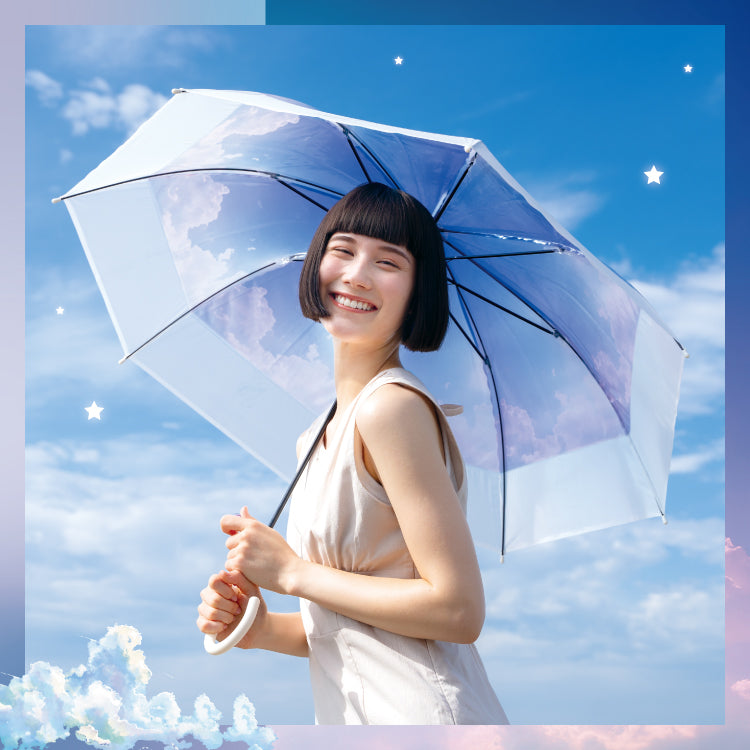 【Wpc.官方】塑膠傘 地球屋×Wpc.天空藍雨傘 60cm 大型 跳傘 女士傘