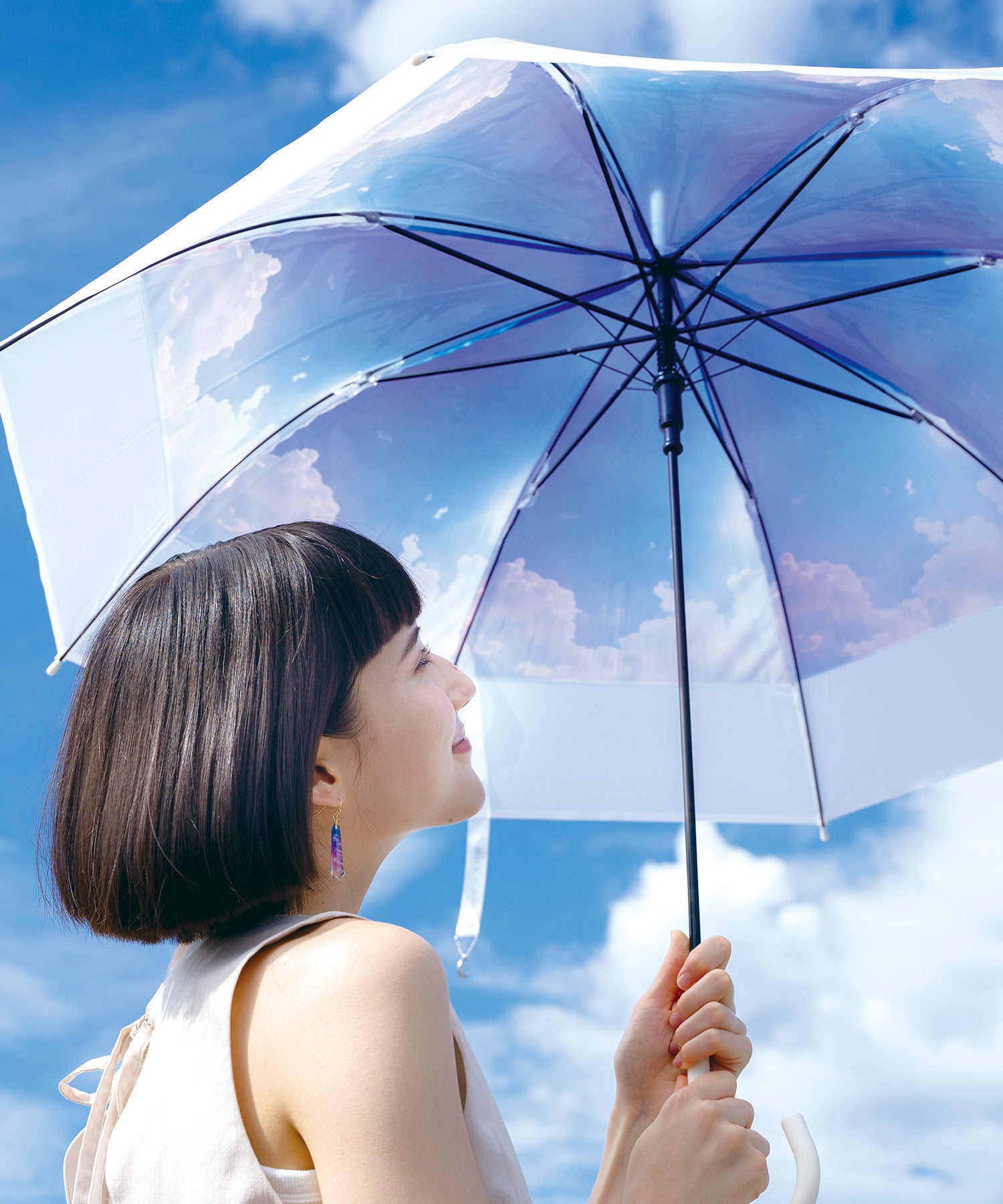 【Wpc.官方】塑膠傘 地球屋×Wpc.天空藍雨傘 60cm 大型 跳傘 女士傘