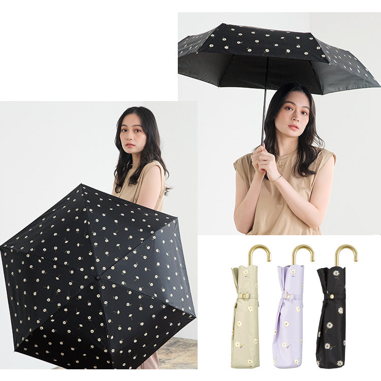 【Wpc.公式】日傘 遮光ゴールドラインマーガレット ミニ 大きい 完全遮光 遮熱 晴雨兼用 折りたたみ (ラベンダー) ラベンダー