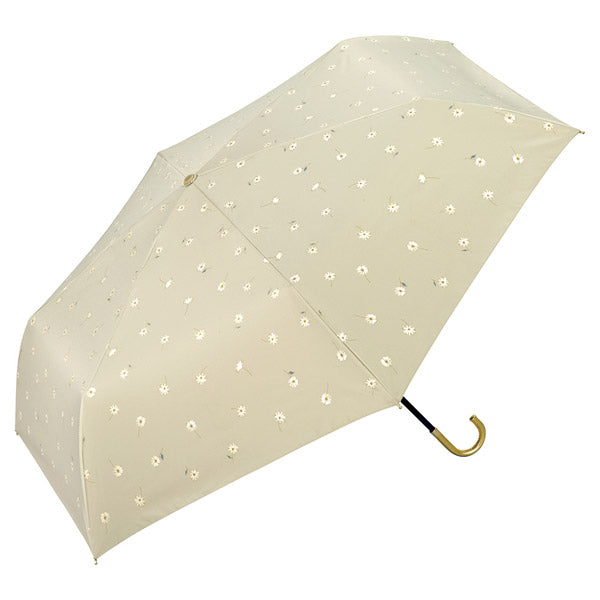 【Wpc.公式】日傘 遮光ゴールドラインマーガレット ミニ 大きい 完全遮光 遮熱 晴雨兼用 折りたたみ (ベージュ) ベージュ