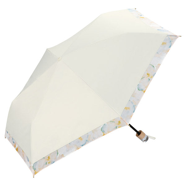 【Wpc.公式】日傘 遮光リムオーガンジープリント ミニ 完全遮光 遮熱 晴雨兼用 折りたたみ傘 (オフ) オフ