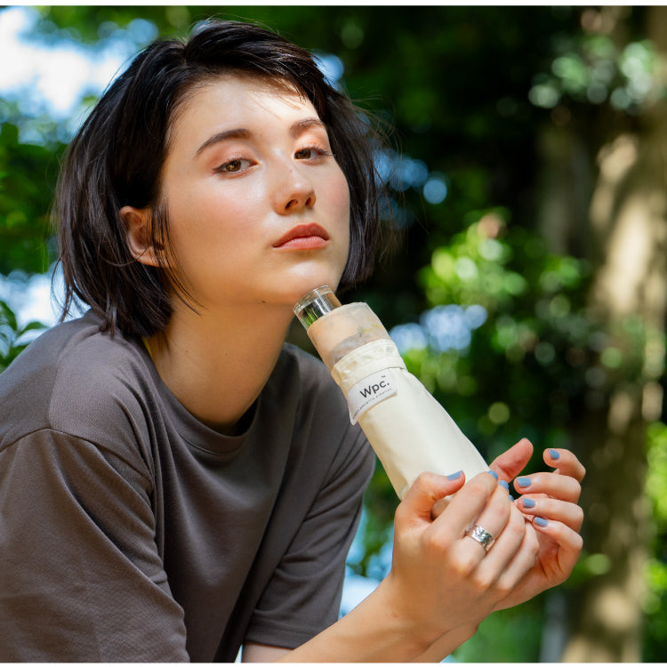 【Wpc.公式】日傘 遮光リムオーガンジープリント ミニ 完全遮光 遮熱 晴雨兼用 折りたたみ傘 (オフ) オフ