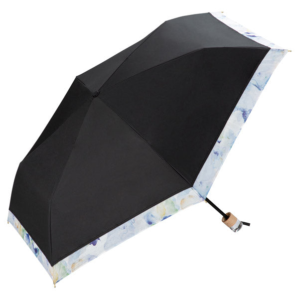 【Wpc.公式】日傘 遮光リムオーガンジープリント ミニ 完全遮光 遮熱 晴雨兼用 折りたたみ傘 (ブラック) ブラック