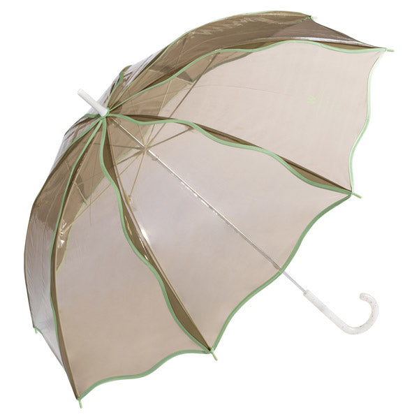 【Wpc.公式】ビニール傘 ウェービーアンブレラ 60cm 大きい 傘 レディース かわいい 長傘 (ブラウン) ブラウン