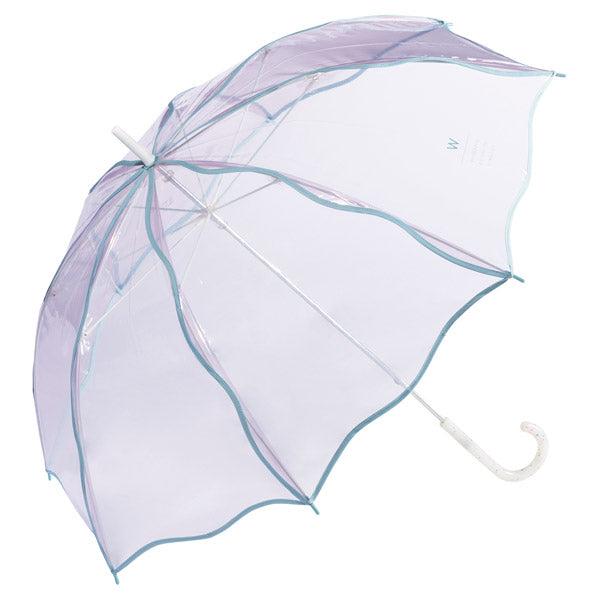 【Wpc.公式】ビニール傘 ウェービーアンブレラ 60cm 大きい 傘 レディース かわいい 長傘 (ラベンダー) ラベンダー