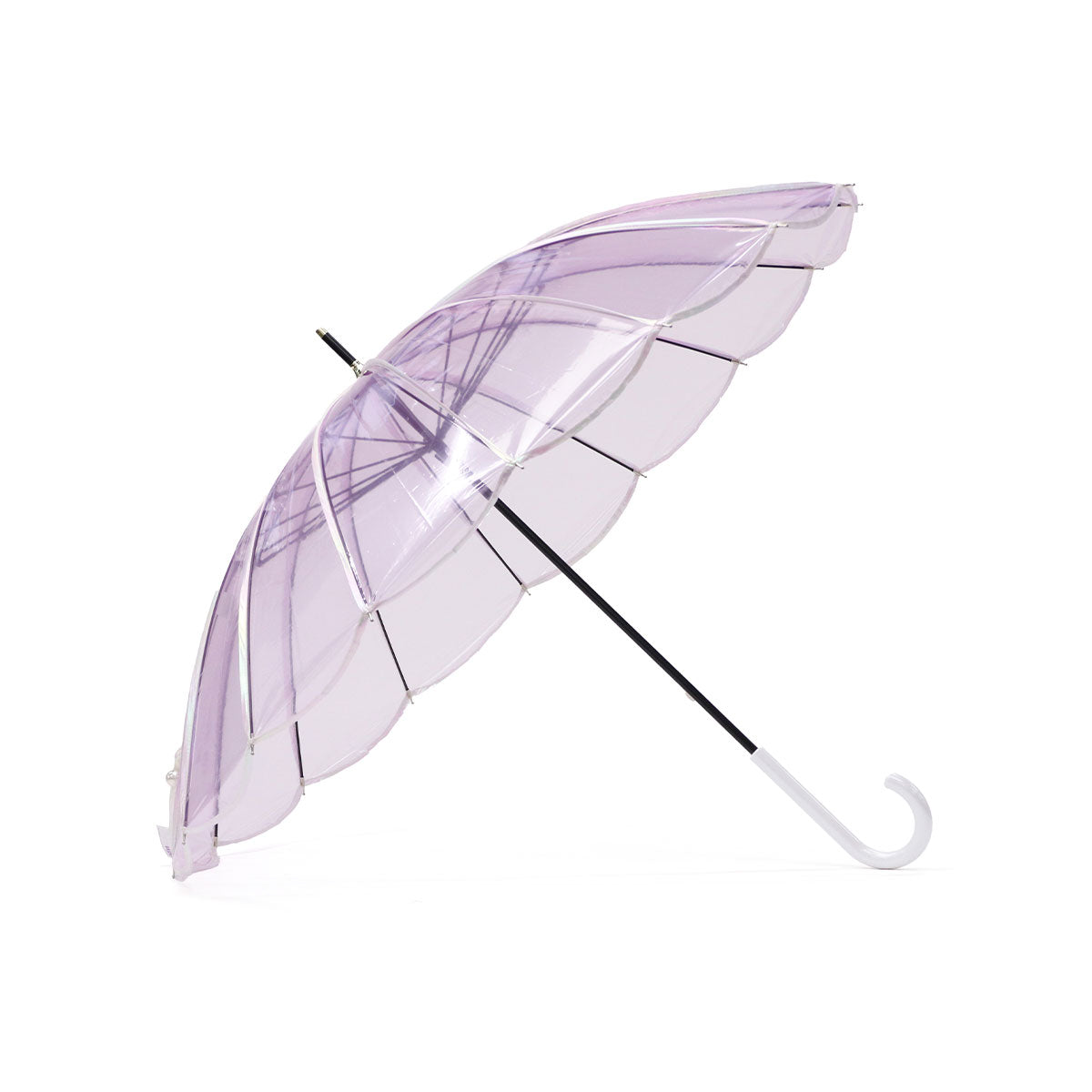ダブリュピーシー Wpc. 長傘 レディース 軽量 軽い 16本骨 55cm 大きめ 大きい ビニール傘 丈夫 耐久性 耐風性 風に強い 手動 マーメイド マーメイドアンブレラ PT-072-001 (ラベンダー) ラベンダー