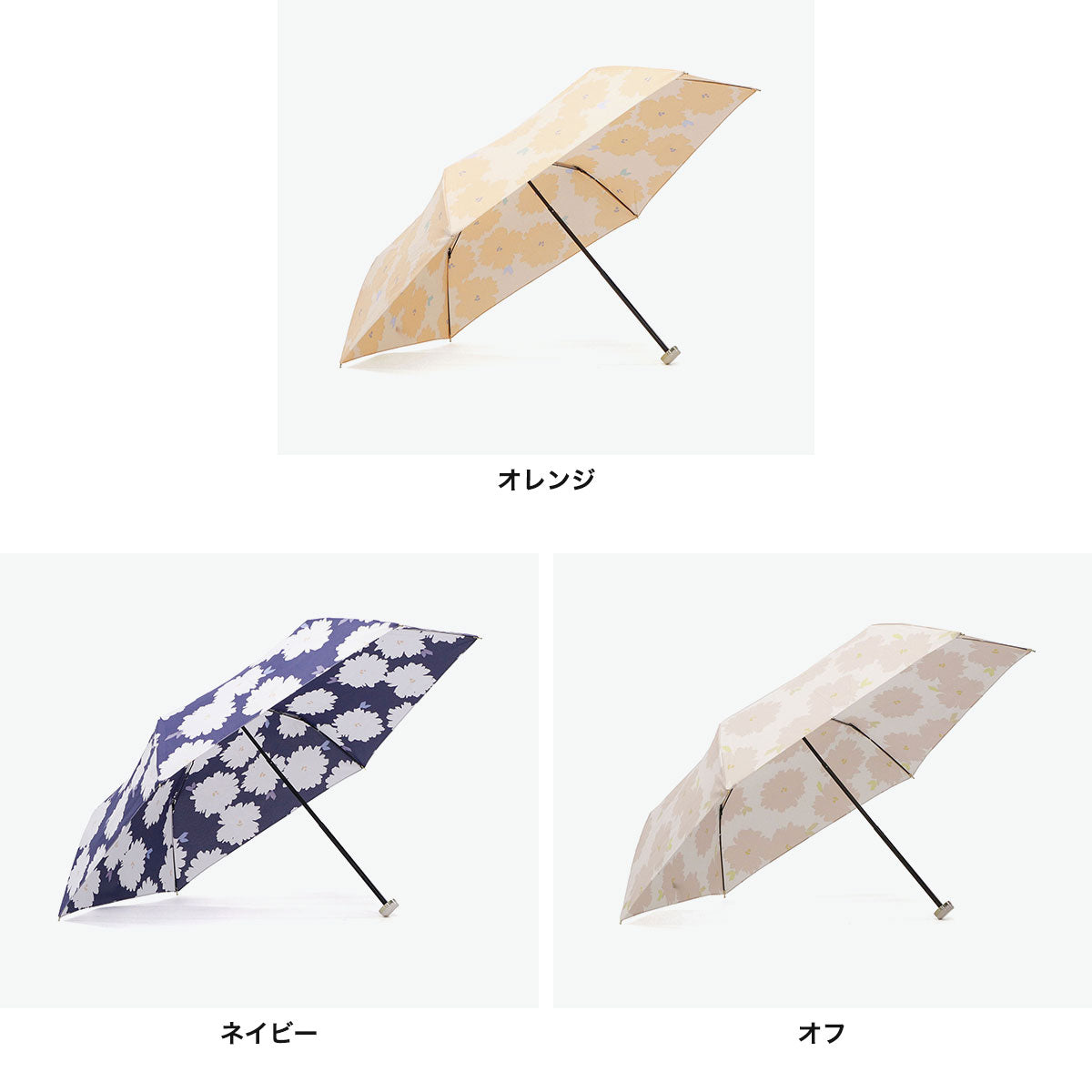 ダブリュピーシー Wpc. 折りたたみ傘 晴雨兼用 レディース 軽量 傘 日傘 雨傘 UVカット 紫外線対策 手開き かわいい 可愛い おしゃれ 大人 女性 花柄 花 親骨50cm フルール ミニ 7939-115-002 (ネイビー) ネイビー