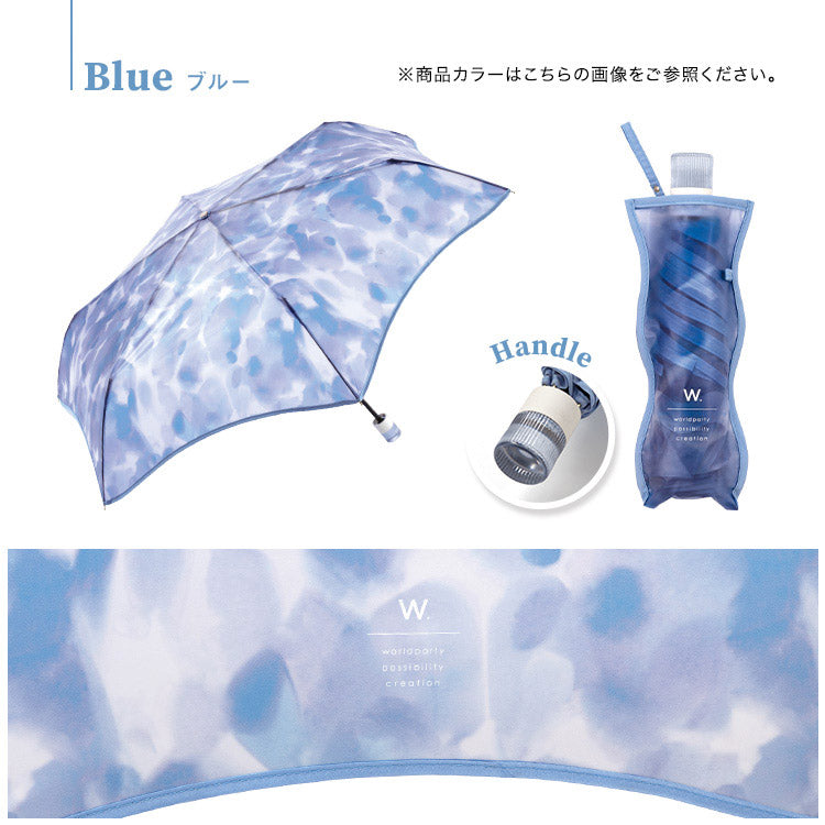 ダブリュピーシー Wpc. 【Wpc.公式】ビニール傘 フラワーベースアンブレラ ミニ 54cm 傘 レディース 雨傘 折りたたみ傘 折り畳み傘 折りたたみ 折り畳み (ブルー) ブルー
