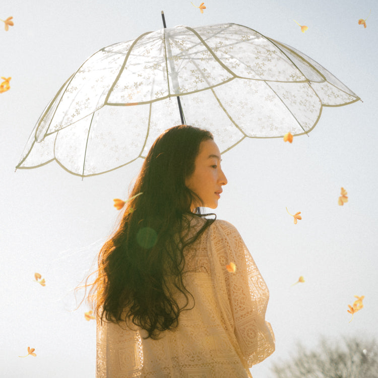 【Wpc.公式】ビニール傘 キンモクセイアンブレラ 61cm ジャンプ傘 傘 レディース 大きめ 大きい 金木製 銀木製 雨傘 長傘 (ゴールド) ゴールド