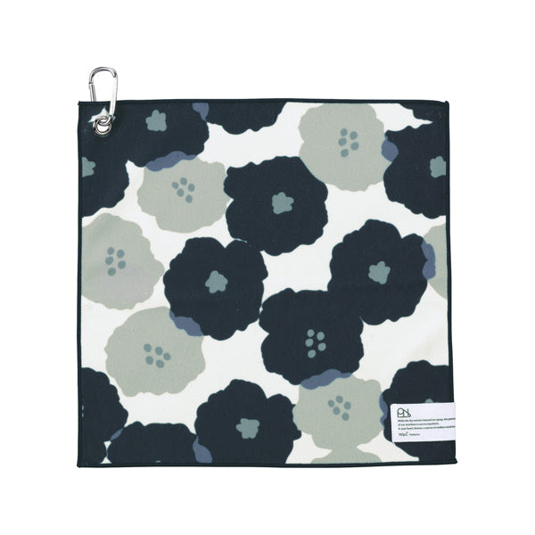 【Wpc.公式】カラビナ付きマルチくっつくろす 30cm×30cm マイクロファイバー 吸水性 ハンカチ (ピオニネイビー) ピオニネイビー