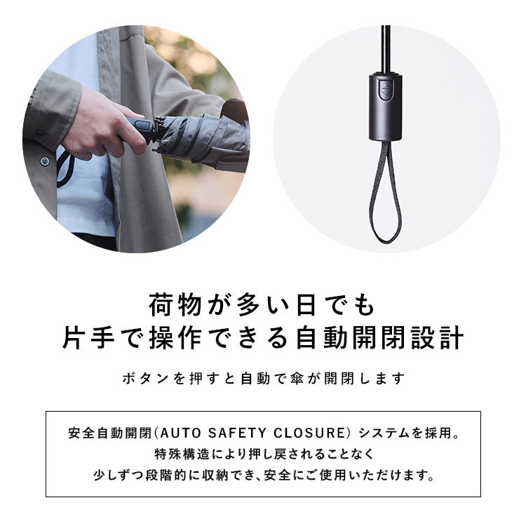 【Wpc.公式】日傘 IZA自動開閉 58cm 遮光 遮熱 大型 晴雨兼用 男士日傘 男士摺疊傘