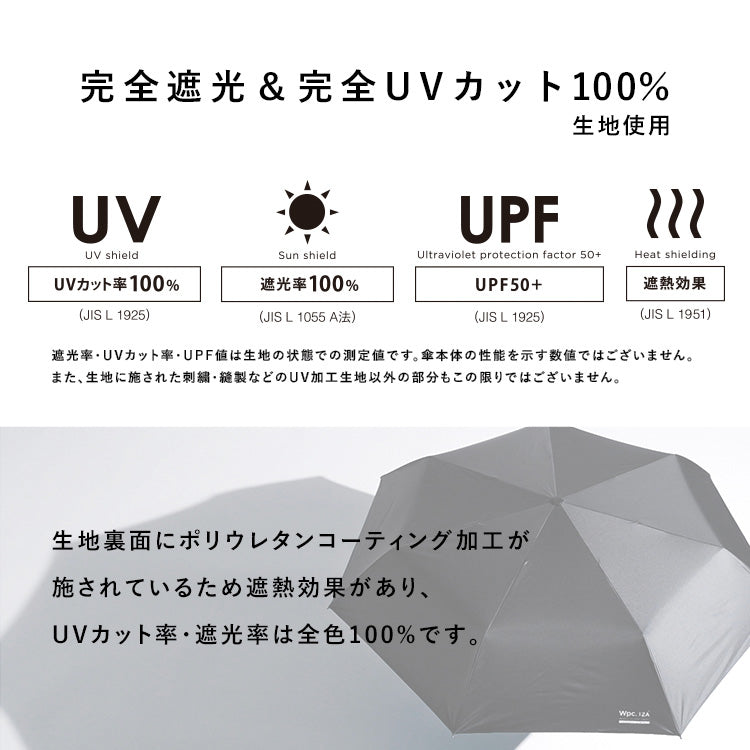 【Wpc.公式】日傘 IZA自動開閉 58cm 遮光 遮熱 大型 晴雨兼用 男士日傘 男士摺疊傘