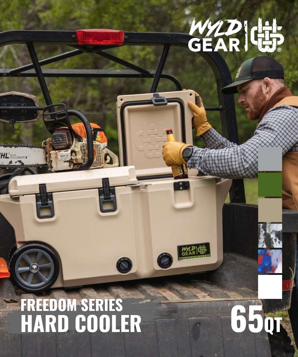 Wild Gear WyLD GEAR Wild Gear WYLD GEAR Hard Cooler FREEDOM Series 65 QT Cooler Unisex Leisure Camping Equipment made in USA