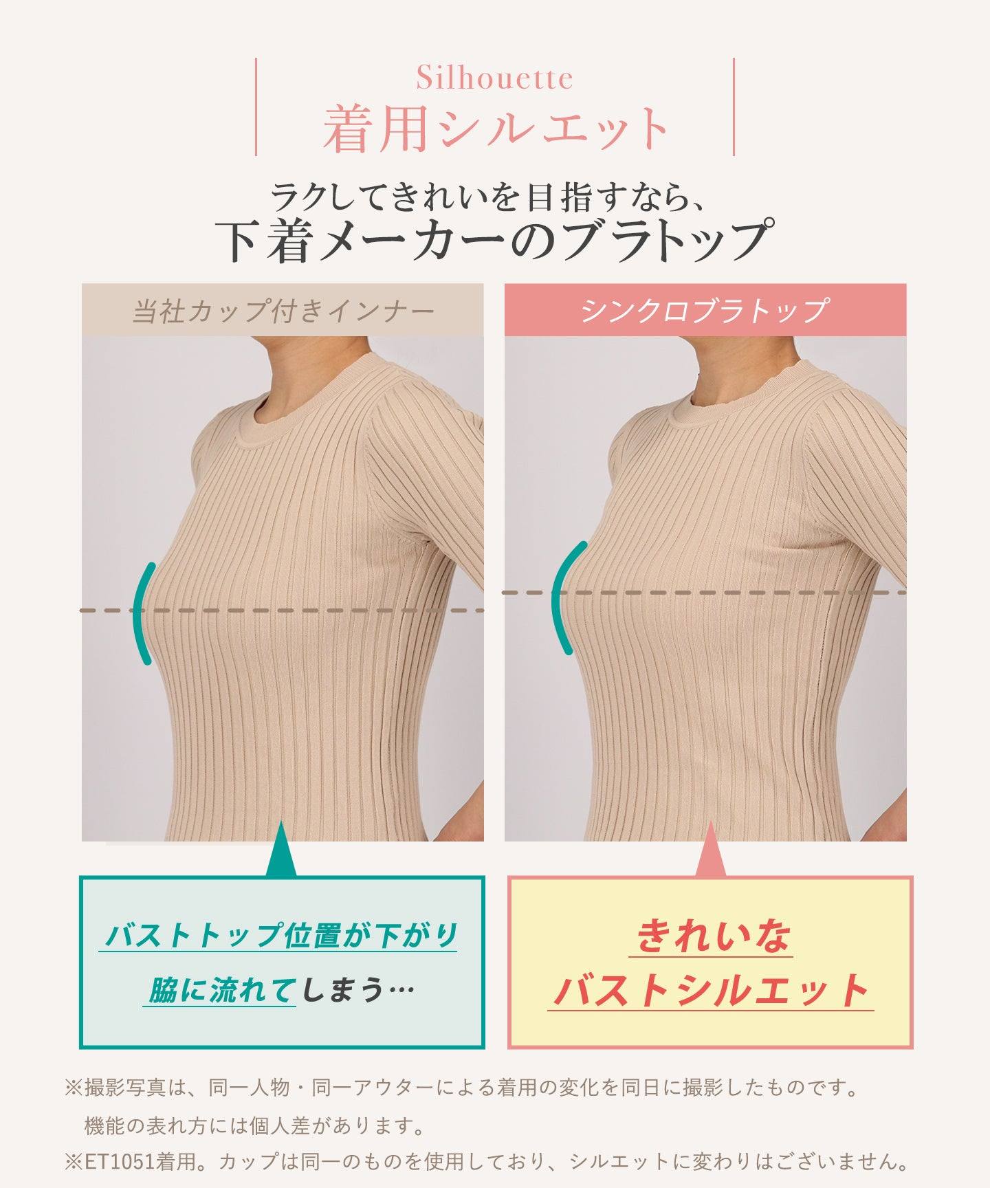 翼杯背心S〜4L棉花混合胸圍輪廓[Synchrobra Top棉花女士。
