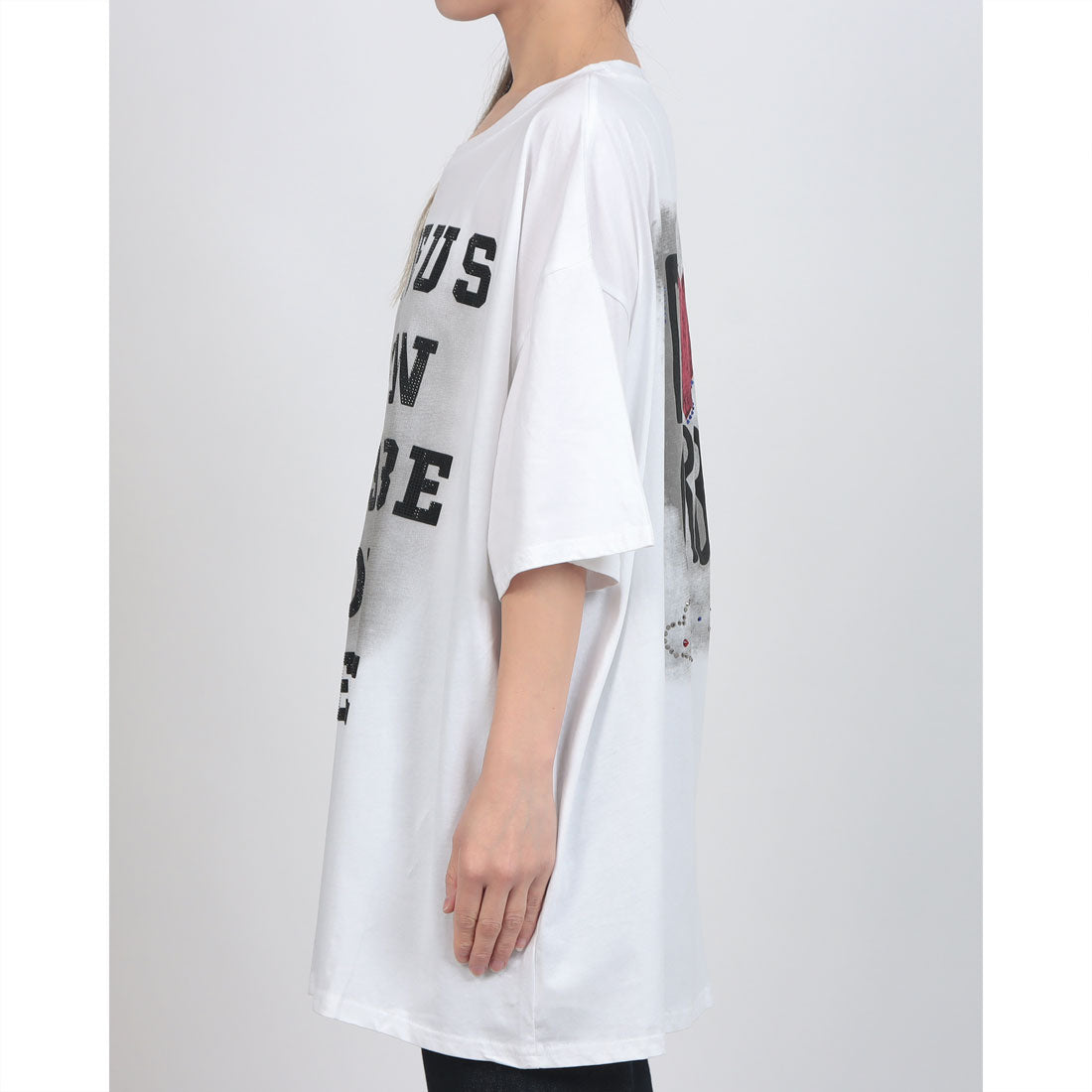 ワンネス ブル Wanneseu B.R.U 平成レトロラインストーンTシャツ (ホワイト系その他2) ホワイト系その他2
