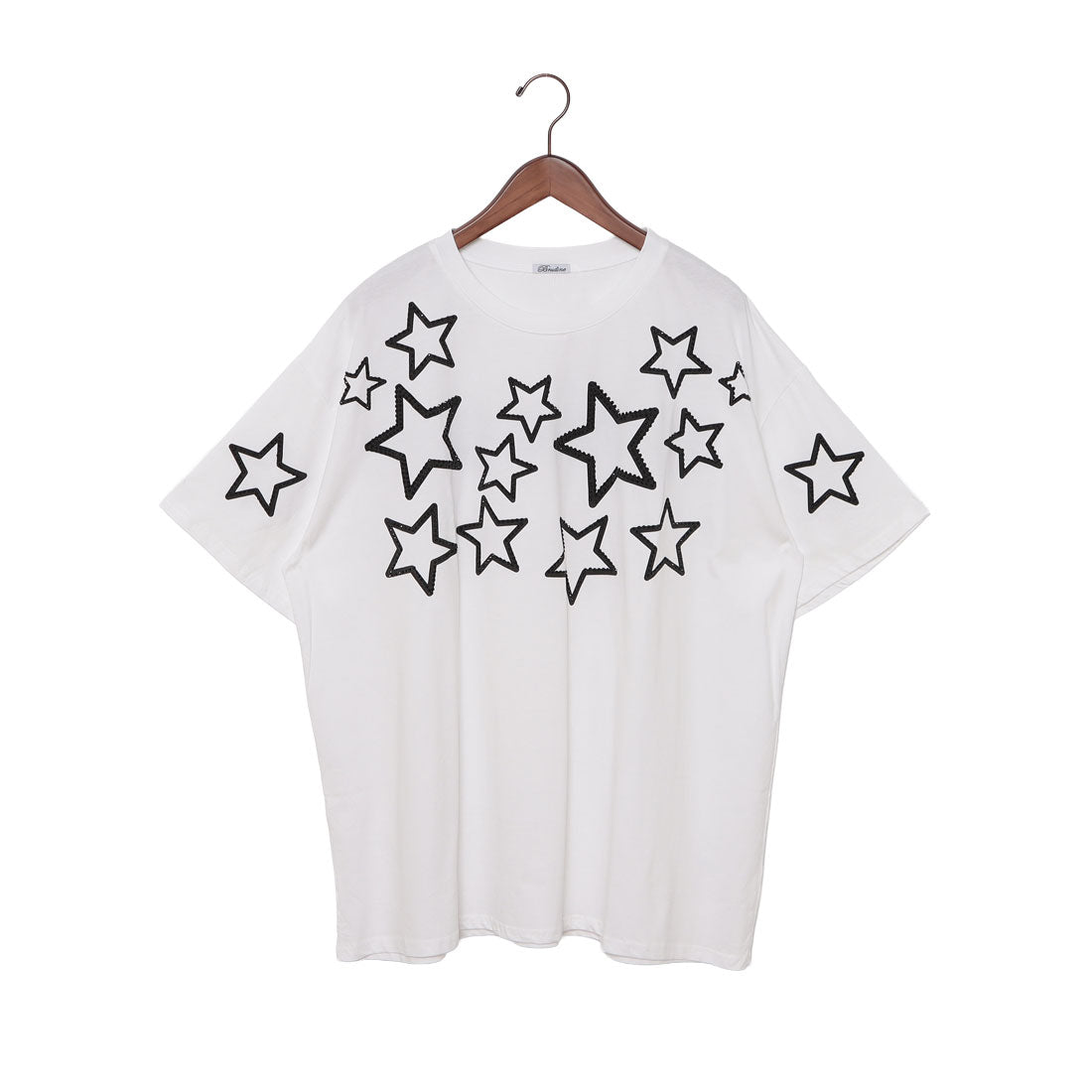 ワンネス ブル Wanneseu B.R.U 平成レトロラインストーンTシャツ (ホワイト) ホワイト