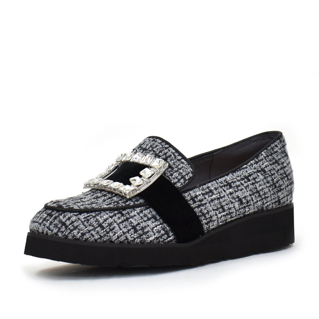 ギンザワシントン 銀座ワシントン WASHINGTON ビジューバックルローファー,グレイ