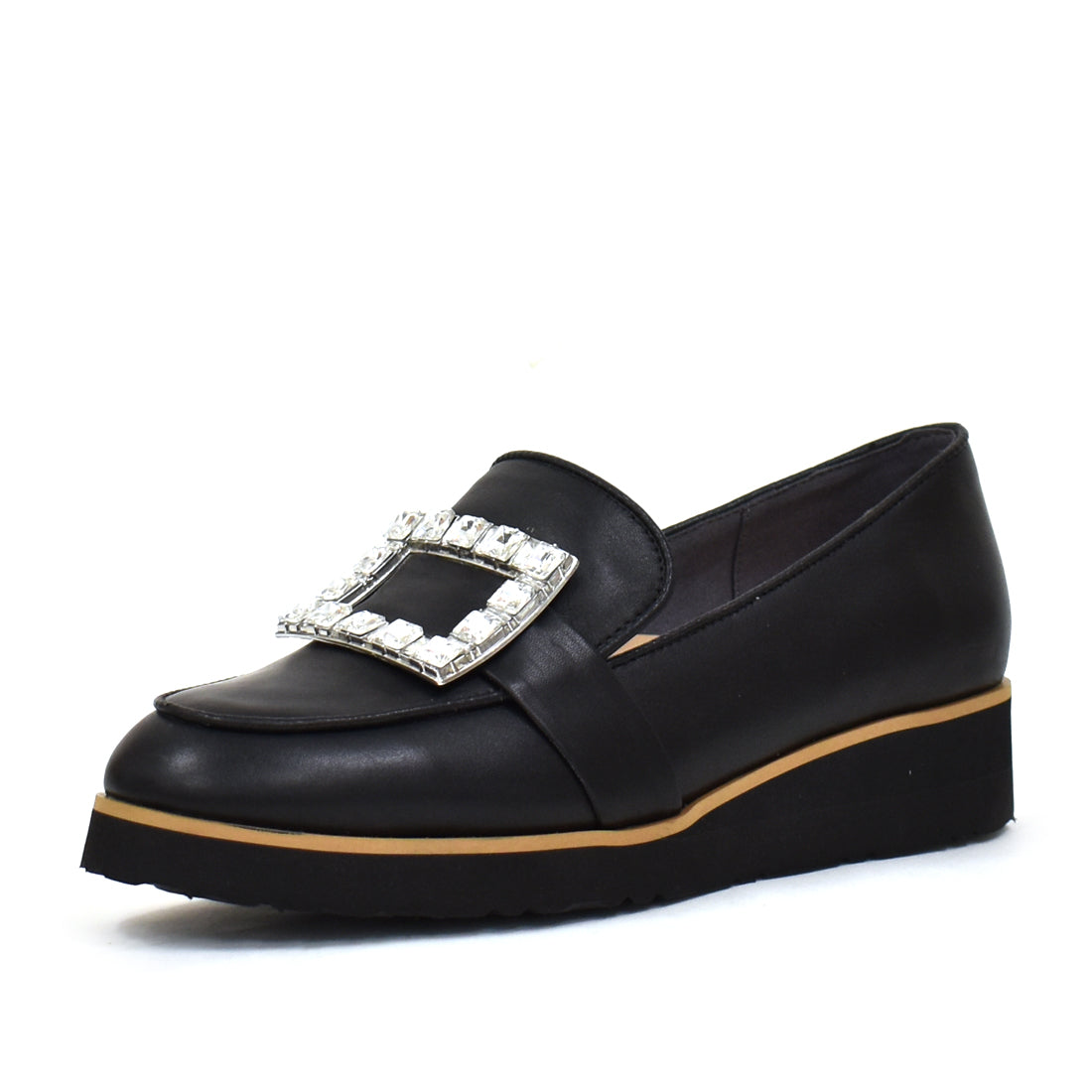 ギンザワシントン 銀座ワシントン WASHINGTON ビジューバックルローファー,ブラック