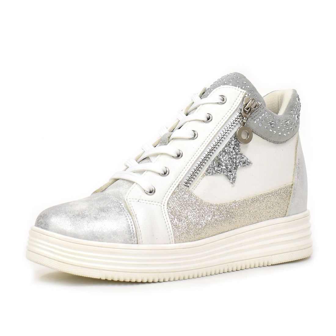 銀座華盛頓 WASHINGTON 星星圖案內增高厚底高筒運動鞋