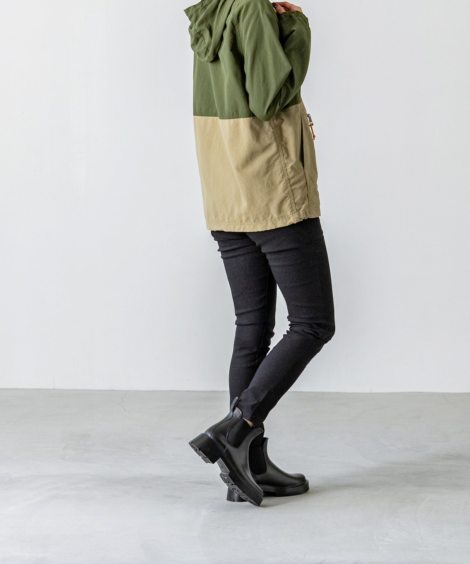 ウェレッグ welleg 完全防水 厚底 サイドゴア レインブーツ (6001ブラック) 6001ブラック